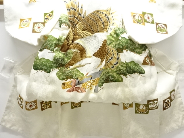 JAPANESE KIMONO / ANTIQUE KIMONO FOR BOYS / SILK / EMBROIDERY / HAWK